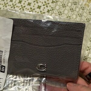 Coach Charcoal Leather Card Holder
